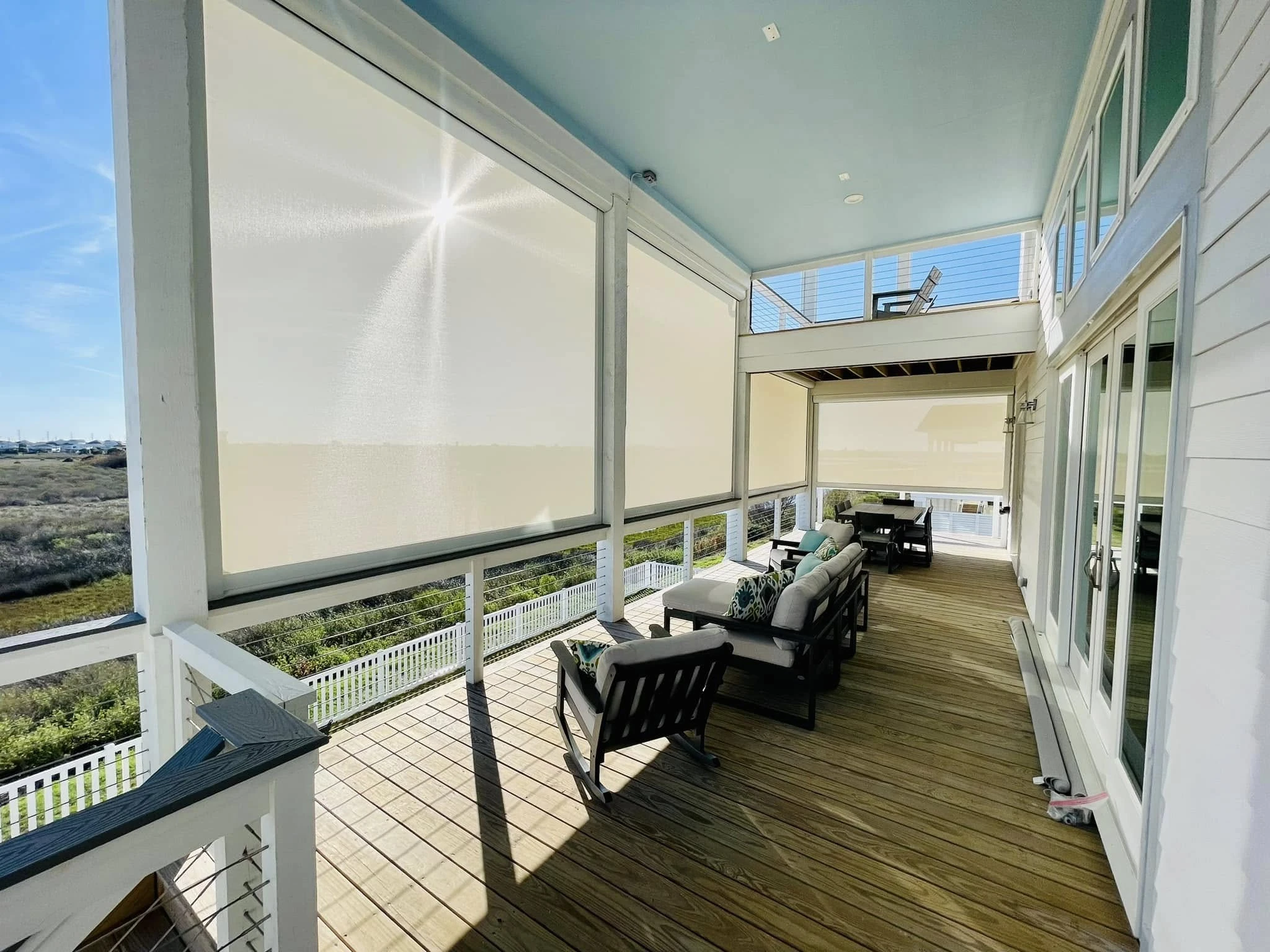 Custom outdoor shade installed by Solomon Shade Solutions in Houston