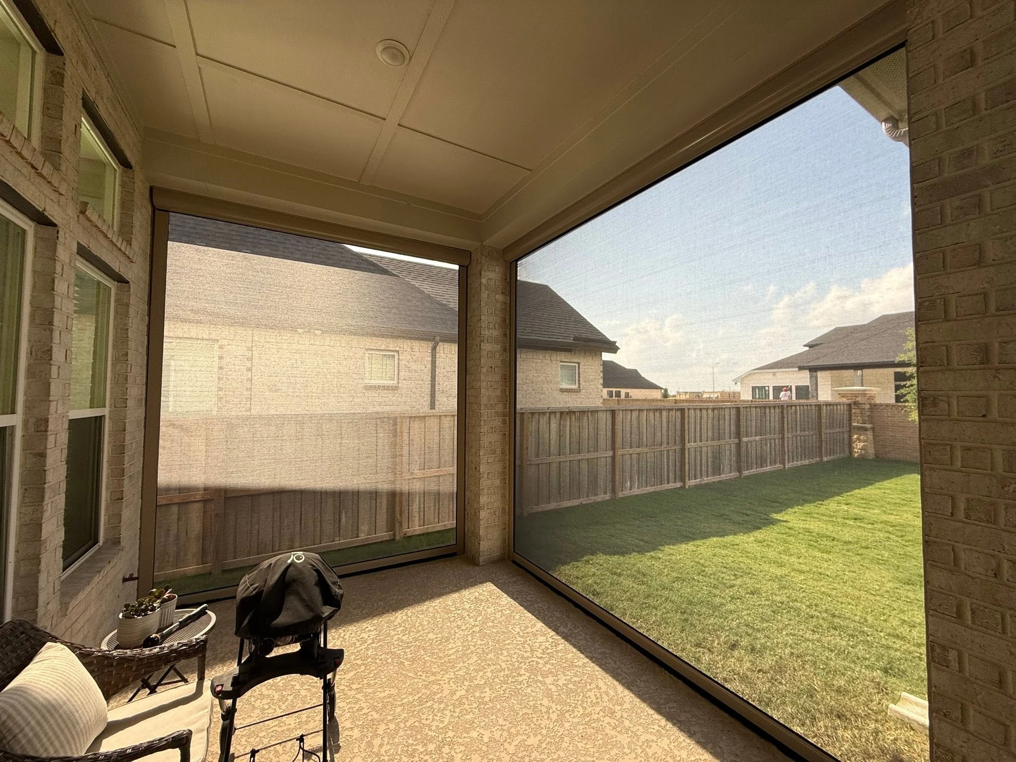 Custom outdoor shade solution on a Houston home