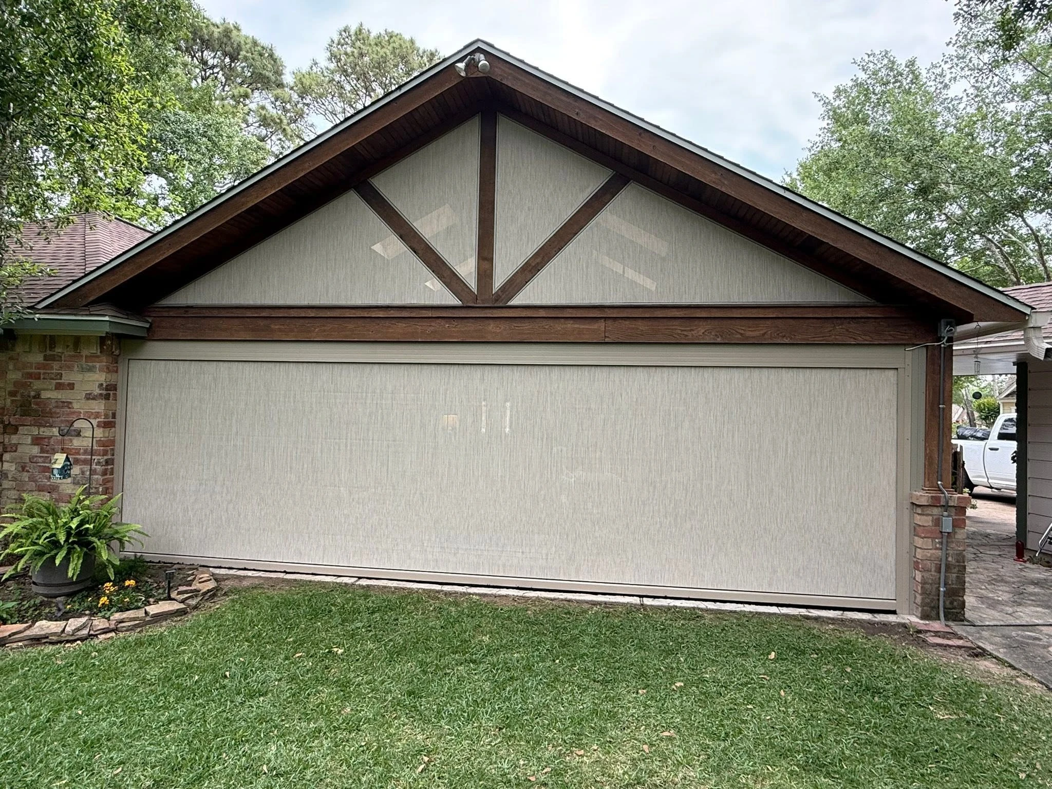 Covered patio enclosed with a custom shade system