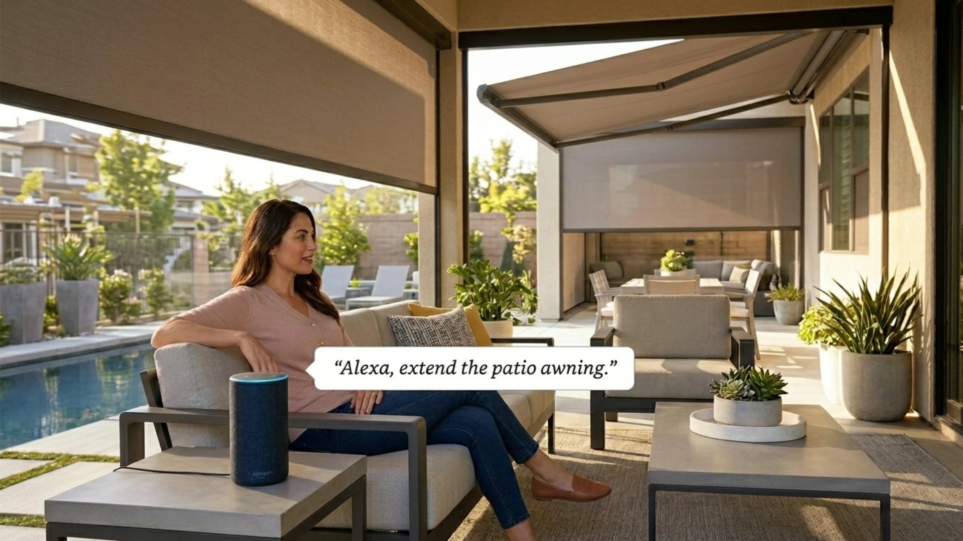 Voice & Smart Home control for patio shades